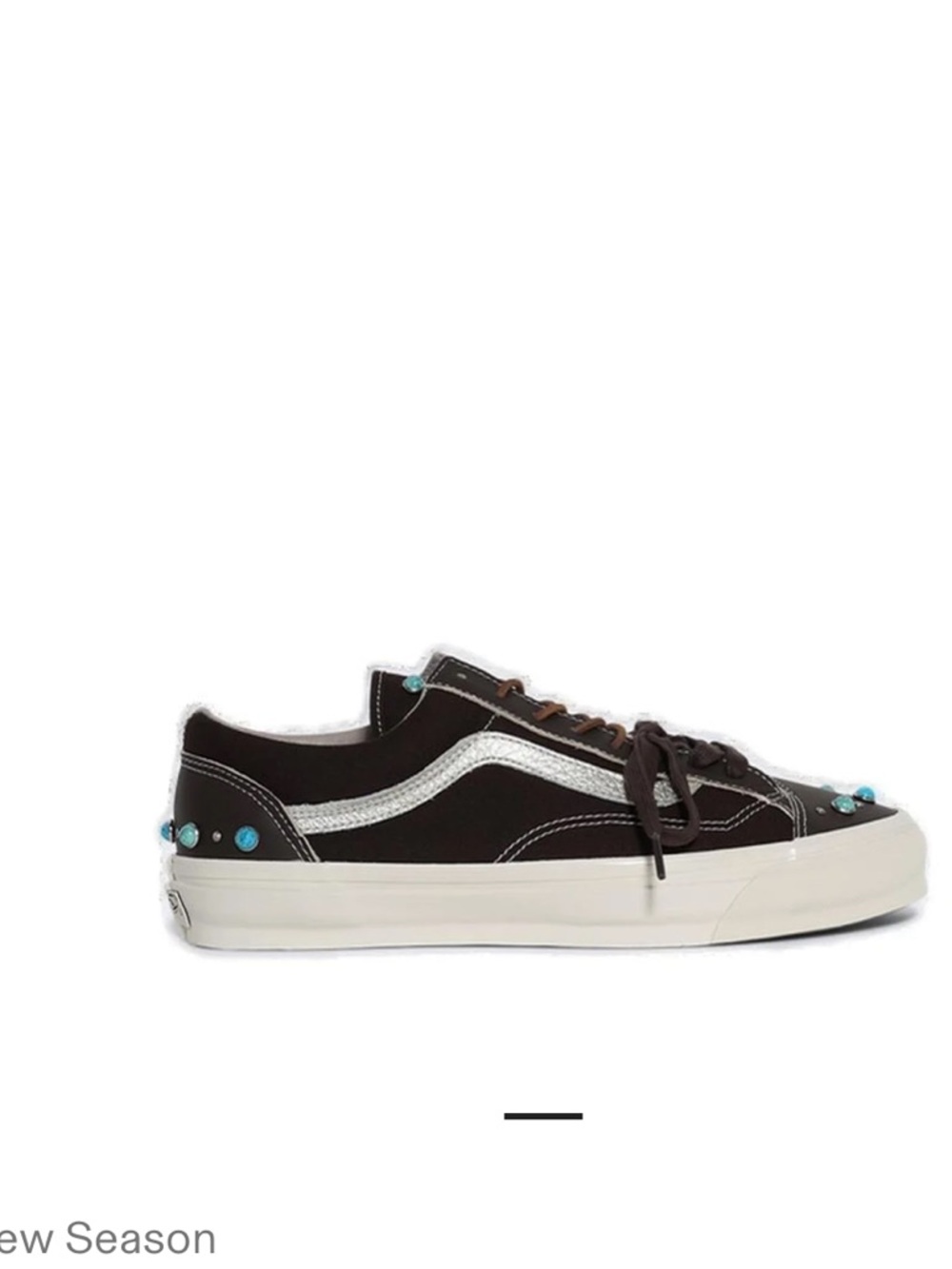 Vans Low-Top Old Skool Sneakers in Black with Turquoise Studs